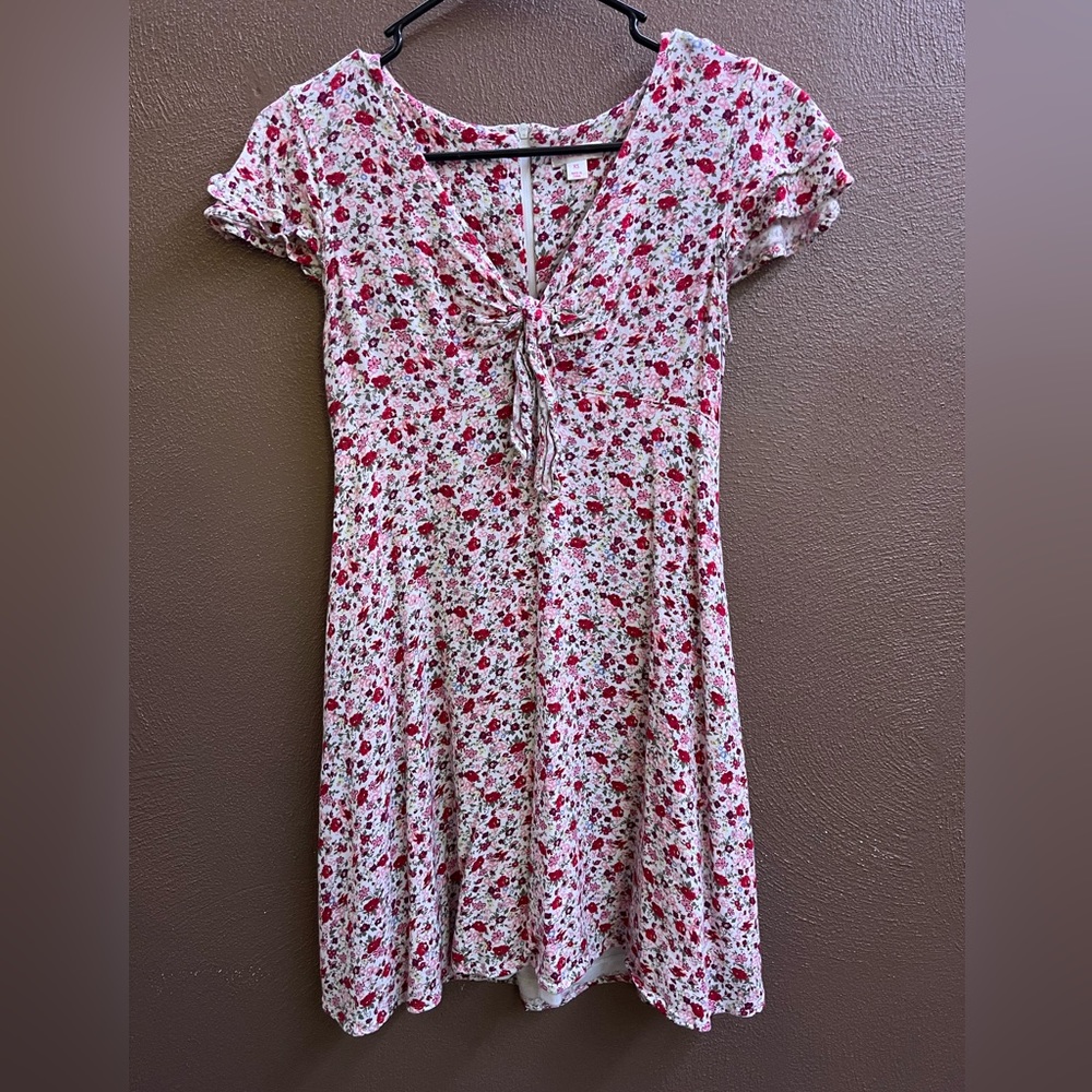 Floral cut out mini dress